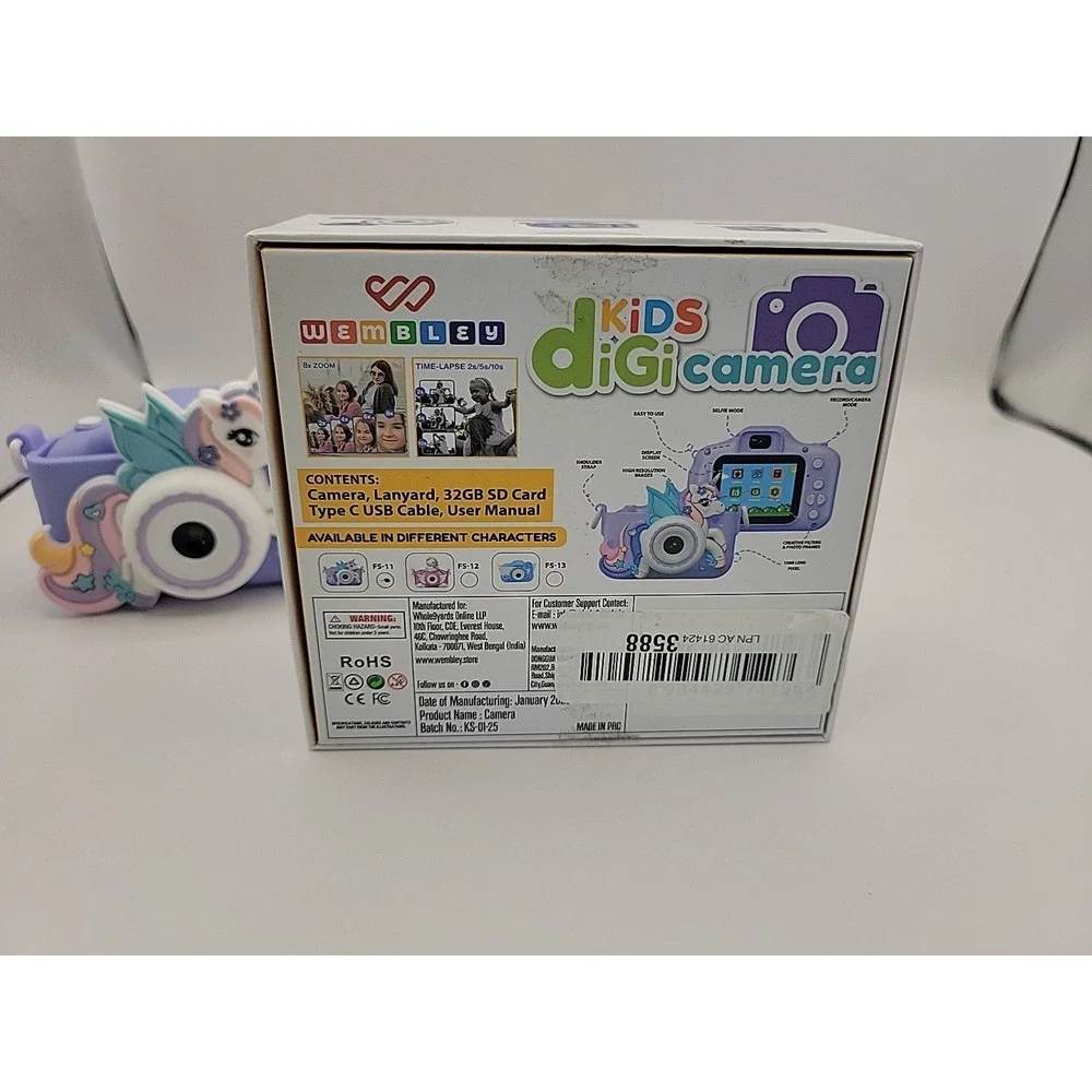 Children's Unicorn Rechargeable Camera‎ with Protective Silicone Cover